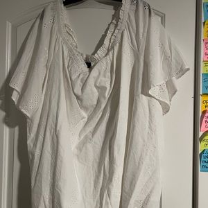 Off the shoulder white blouse